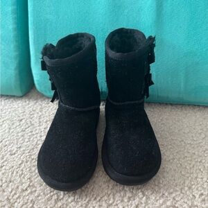 Black Suede Fur-Lined Boots